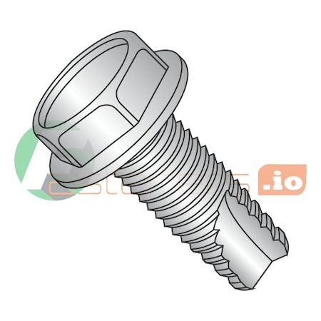 Newport Fasteners Thread Cutting Screw, 3/8"-16 x 1 in, Stainless Steel Hex Head Hex Drive, 375 PK 357399